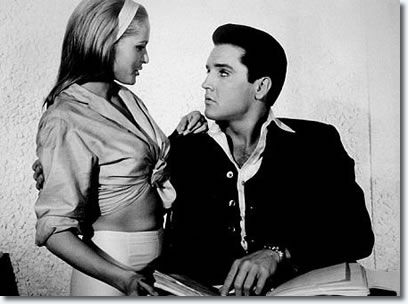 Elvis Presley and Ursula Andress on the set of 'Fun in Acapulco', Paramount, 1963