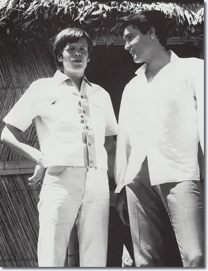 Peter Noone and Elvis Presley on the set of Paradise, Hawaiian Style -1966