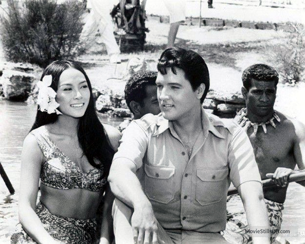 Irene Tsu and Elvis Presley, 'Paradise, Hawaiian Style' 1966.
