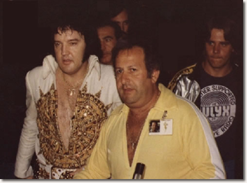 Joe Esposito and Elvis in one of his last tours, 1977