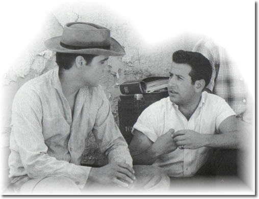 Elvis Presley & Joe Esposito during filming of Flaming Star