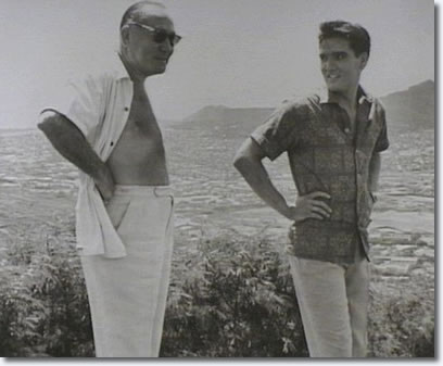 Hal Wallis and Elvis Presley during filing of- Blue Hawaii